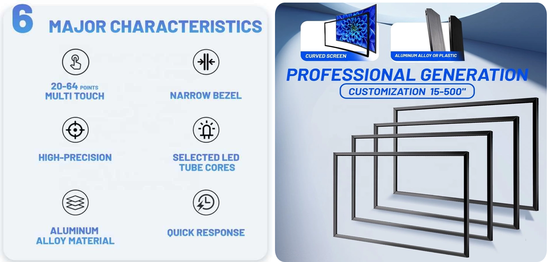 شاشة تعمل باللمس بالأشعة تحت الحمراء - تتكيف مع أي حجم شاشة