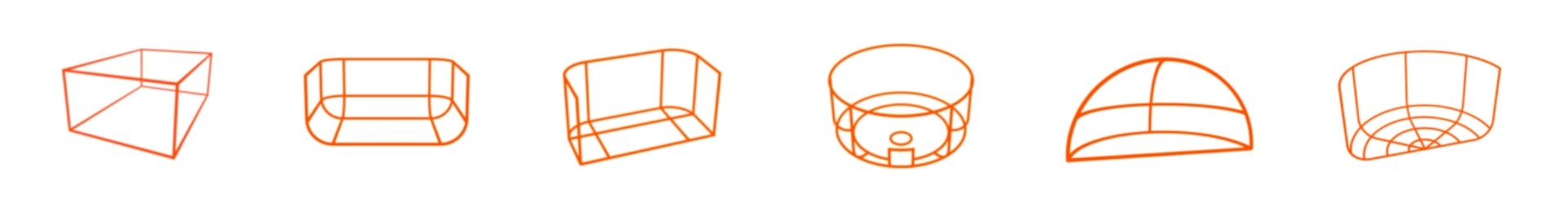 different projection surface