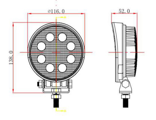 Okrągła lampa robocza LED o mocy 24 W