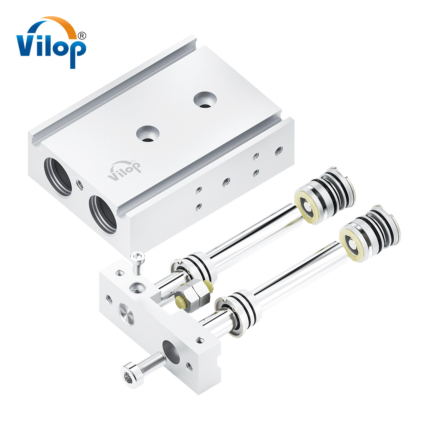 CXSM Series Bore Dual Rod Guide Cylinder 32mm Bore 6mm Guide Piston Pneumatic Power CXSW Dual Rod Cylinder Double Action Used