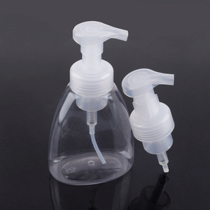 Dosificación de color de impresión personalizada ecológica 0.8cc / 1.6cc 40/410 42/410 Dispensador de jabón con bomba de espuma de transparencia de plástico con resorte incorporado con cerradura