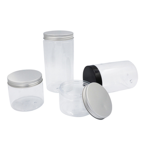 Contenedor de alimentos 100ml 200ml 250ml 300ml 400ml 450ml 500ml 800ml 1000ml Tarro de plástico PET transparente para dulces con tapa de aluminio