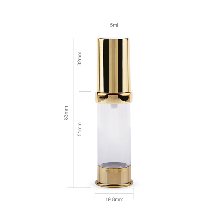 Garrafa mal ventilada cosmética da bomba do soro dos cuidados com a pele dos PP da forma 5ml 10ml 12ml