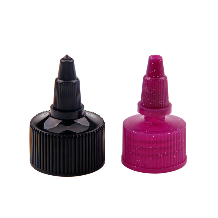 Buse en plastique de couleur personnalisée 18mm 20mm 28mm 24mm 24/415 capuchon torsadé en plastique, capuchon supérieur torsadé en plastique