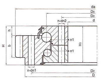 حلقة الدوران ذات الصف المزدوج (السلسلة 02) - 021 طائرة التروس الخارجية - محامل AOXUAN