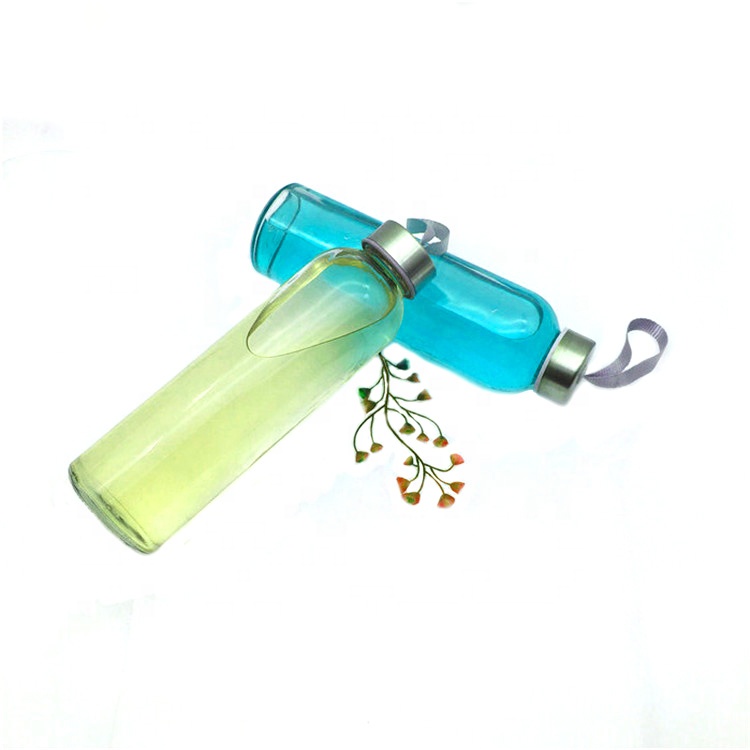 500ml Custom logo drink bottle sports glass water bottle with screw cap ...