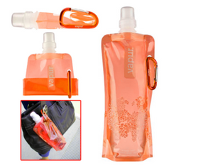 Customized Print Soft Foldable Collapsible Water Bottle with Carabiner Vapur