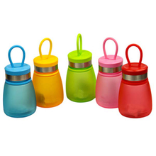 Plastic creative pudding bottle anti-fall portable student water bottle