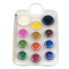12pcs Solid Watercolour And 1pc Brush Set Dia. 2.8cm X 10pcs Dia. 4cm X 2pcs