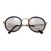 Retro Horn Rim Round Frame Transition Photochromic Glasses