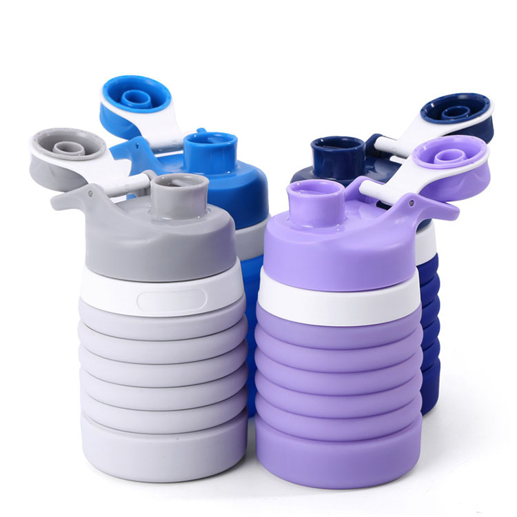 350ml 550ml Eco-friendly Folding Silicone Travel Mug Collapsible Drinking Cup