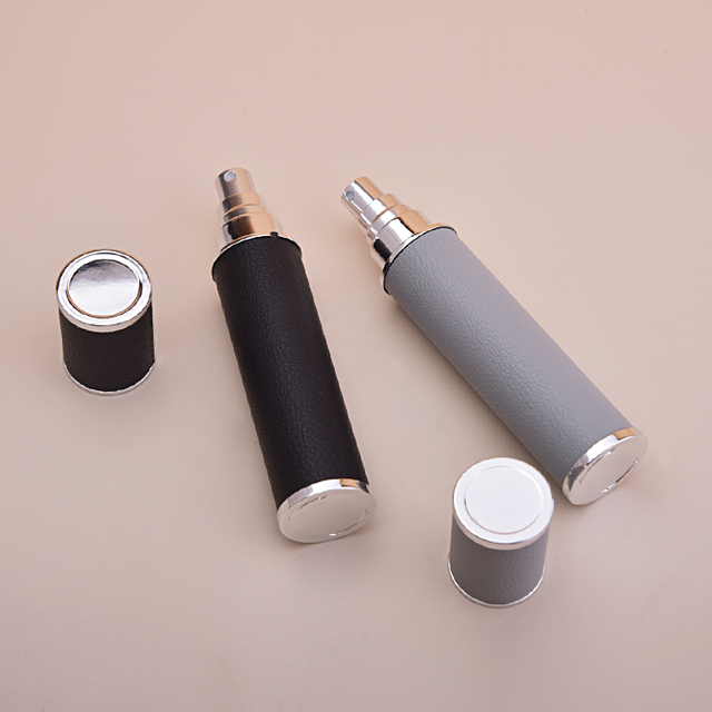 Botella de spray de perfume de vidrio recargable de 10 ml con cubierta de aluminio 