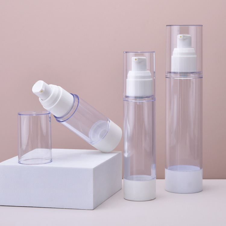 Bouteilles de pompe sans air en plastique blanc 15 ml 30 ml 50 ml 80 ml 100 ml
