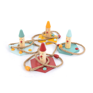Wooden Ring Toss Game Indoor Outdoor Fun Portable Interactive and Educational Game