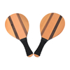  Luxury Wood Beach Paddle Ball Set - 2 Teak Wood Paddle Rackets, 2 White Beach Paddleballs, and 1 Carry Bag (White)