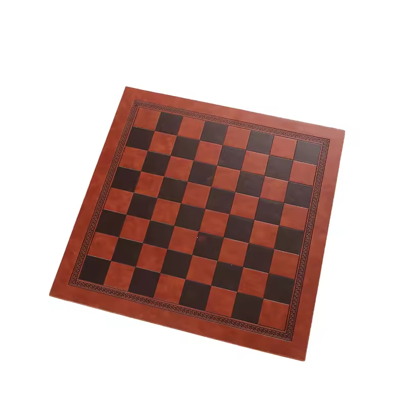  Chess Board Mat PU Double-Sided Leather Heat Insulation Chessboard, Foldable Storage 33.7x33.7cm/13.2x13.2 Inch Chess Gifts.