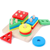 Geometric Wooden Column Children's Educational Toy Cognitive Building Blocks Matching Puzzle Jigsaw Game