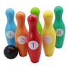 10 Colorful Wooden Bowling Pins and 2 Wooden Balls for Indoor & Outdoor Sports Bowling Games