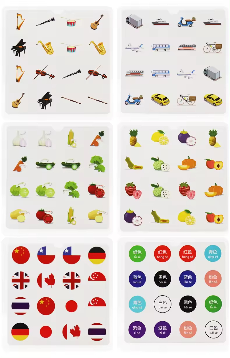 Wooden Memory Match Game 12-Pattern Matching Game for Toddlers Parent Child Interaction Toy Brain Games Montessori+