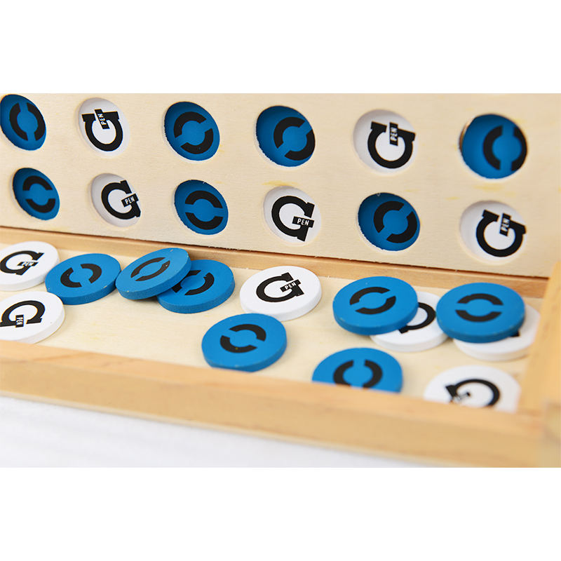 Wooden 4 in A Row Board Games 4 Connect Games for Travel Board Games Foldable Classic Family Fun Toy for Kids And Adults