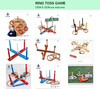 wooden Ring Toss Games For Kids and Outdoor Toys Keep Kids Active - Easy to Assemble and Includes Carry Bag with 5 rope rings。