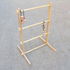  No Tool Assembly Ladder Toss Indoor Outdoor Game Set with 2 Wooden Ladders 6 Soft Rubber Bolo Balls and Travel Carrying Case
