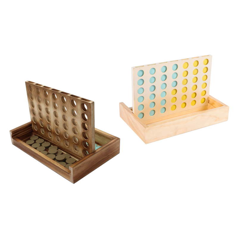  Mini Table Game Set Indoor Outdoor Neutral Wooden Travel CLASSIC BOARD GAME Board Games Coffee Table Decor Montessori Connect 4.