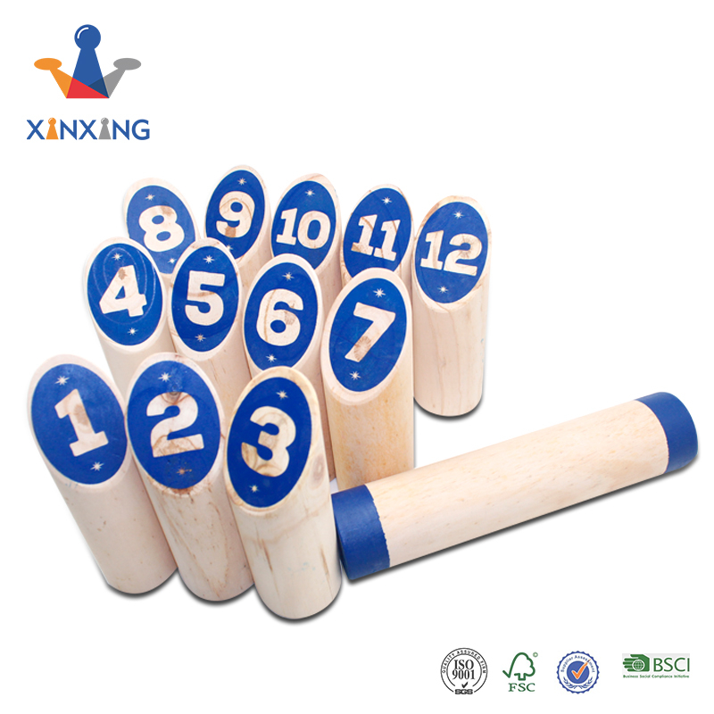 Wooden Throwing Game Set, Numbered Block Tossing Viking Chess Clash Toss Family Games 