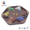 Wooden Chinese Checkers Board Game Set with 60 Colorful Glass Marbles, Classic Strategy Game for Kids, Adults, Whole Family Play
