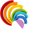 Rainbow Stacker - Wooden Rainbow Stacking Toy Pack of 12. Rainbow Blocks for Kids, Large Size Stacking Blocks with 7 Vibrant Colors