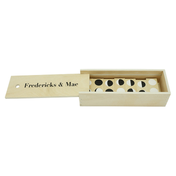 Sublimation Domino Game Set Table Game Wooden Dominoes，Double 6 Professional Domino Tiles with Spinner in Wooden Box