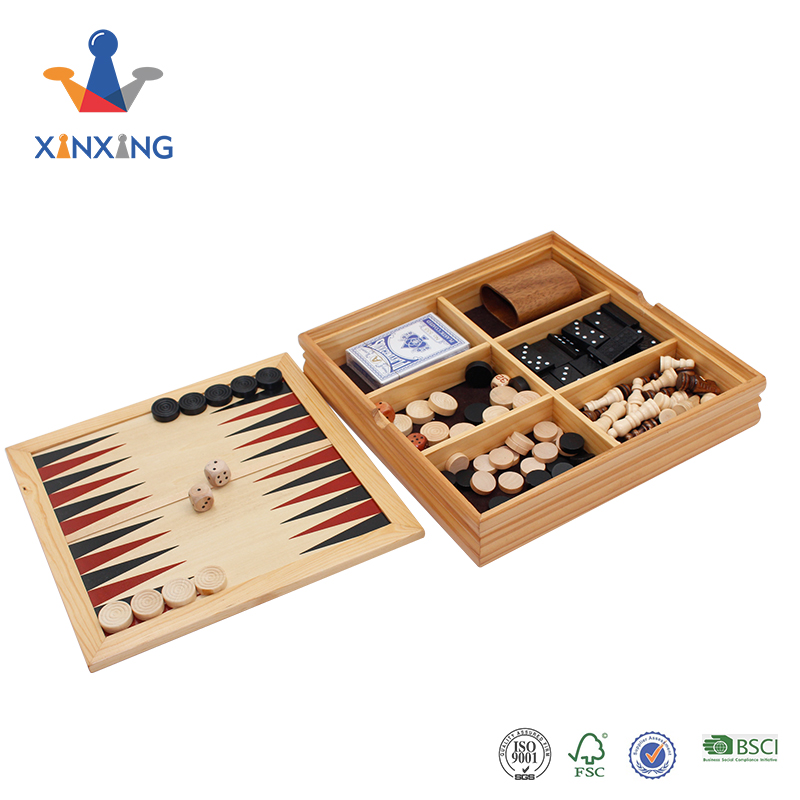 Inlaid Style Magnetized Wood Chess Set with Staunton Wood Chessmen