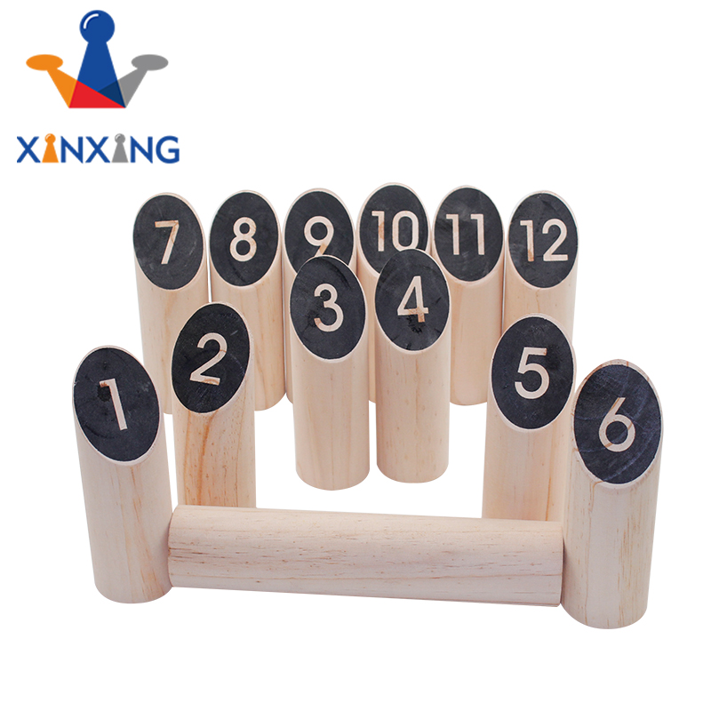 Outdoor Kubb Lawn Skittles Game Viking Games Wooden Number