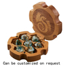 Wooden DND Dice Set Dice Box with Magnetic Lid for Storage 7 Dice Polygonal Sapele Case for D&D