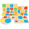 Wooden Shape Puzzle Educational Learning Shapes PegToys for 3+ Years Old Preschool Montessori Toy