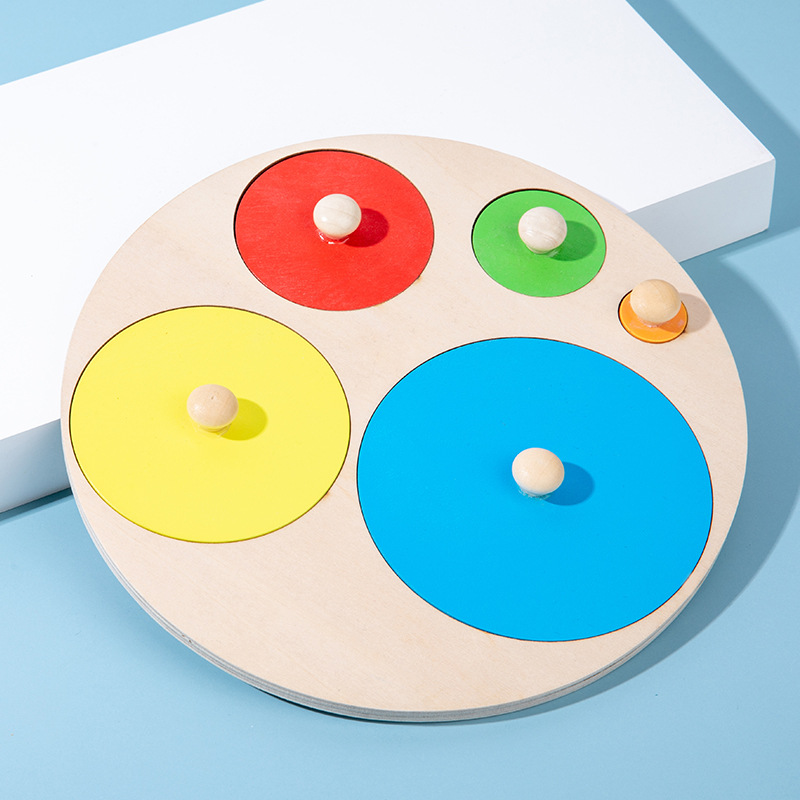 Wooden Shape Puzzle Educational Learning Shapes PegToys for 3+ Years Old Preschool Montessori Toy