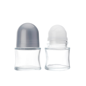 Screw Lid Ball Diameter 35.2 Empty Clear Sport Body Roll on Bottle,glass Deodorant Roll on Bottle,roll on Bottle Deodorant 50ml