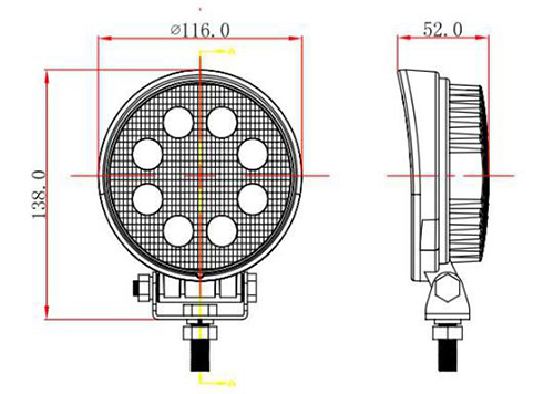 Lumină de lucru LED rotundă de 24 W