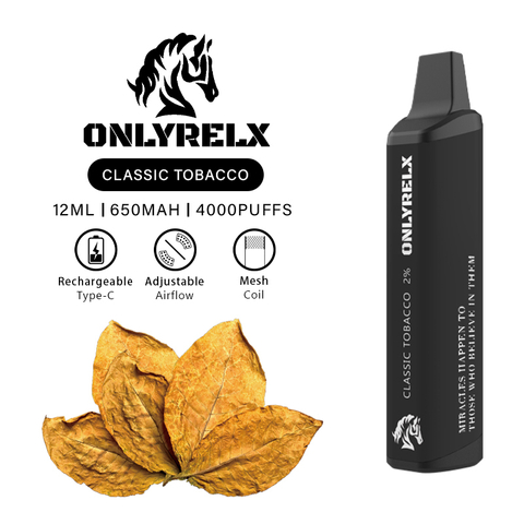 Onlyrelx Hero4000 Classic Tobacco Disposable Electronic Cigarette