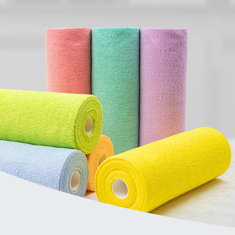 Rollo de pa&ntilde;o de limpieza de microfibra, pa&ntilde;os reutilizables y lavables para cocina (1)