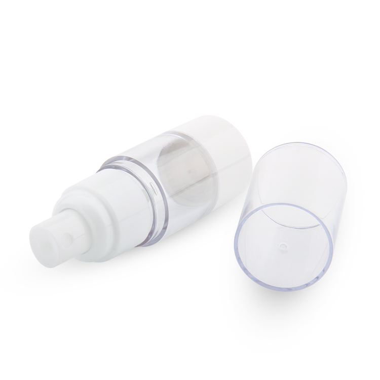 Fabricação de embalagens cosméticas personalizadas atacado 15ml 30ml frasco de spray sem ar de plástico branco 50ml