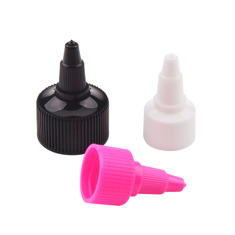 Buse en plastique de couleur personnalisée 18mm 20mm 28mm 24mm 24/415 capuchon torsadé en plastique, capuchon supérieur torsadé en plastique