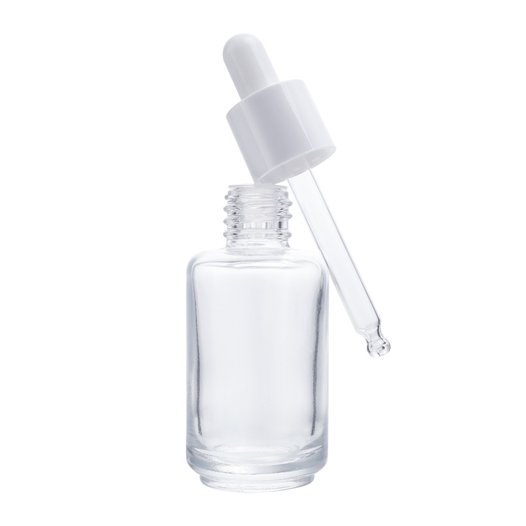 Eco-friendly Refillable Multifunctional Liquid Cosmetic Packaging Screw Lid Custom Materials Essential Oil Skin Care Empty Transparent Cosmetics Glass Drop Bottle