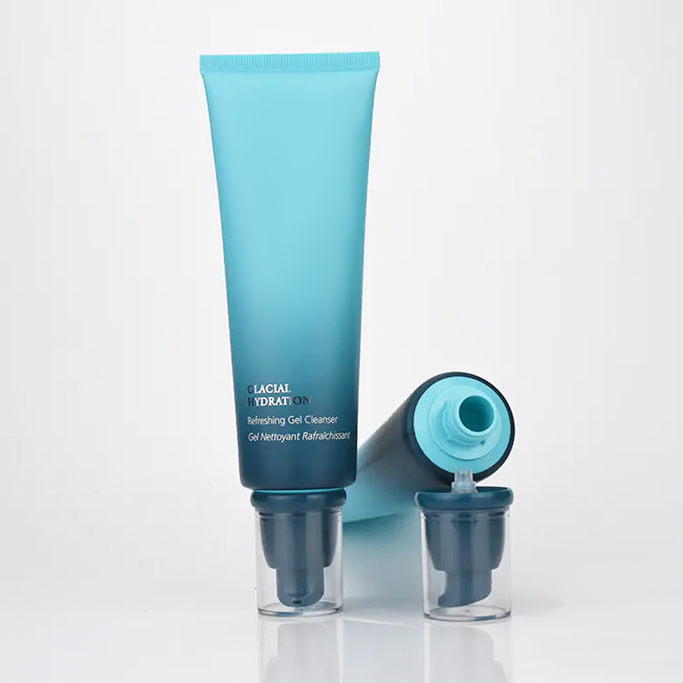 Recipientes para embalagens de cosméticos, aplicadores múltiplos personalizados e tampas, tubo vazio de bomba sem ar, tubo oval de creme protetor solar 