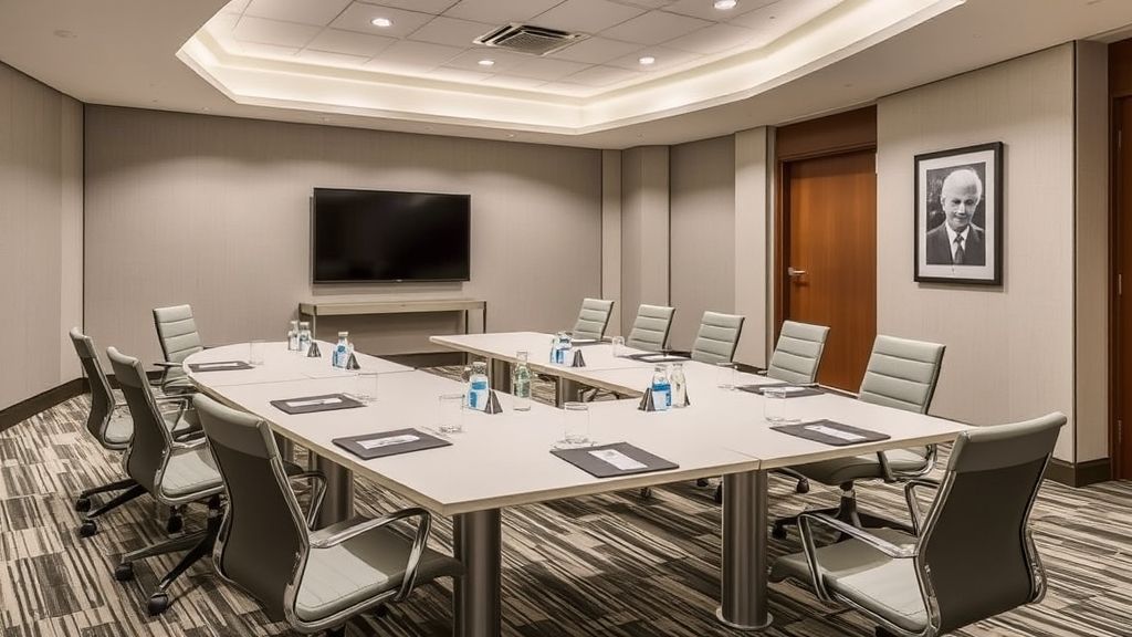 sala conferenze dell'hotel dotata di arredi su misura