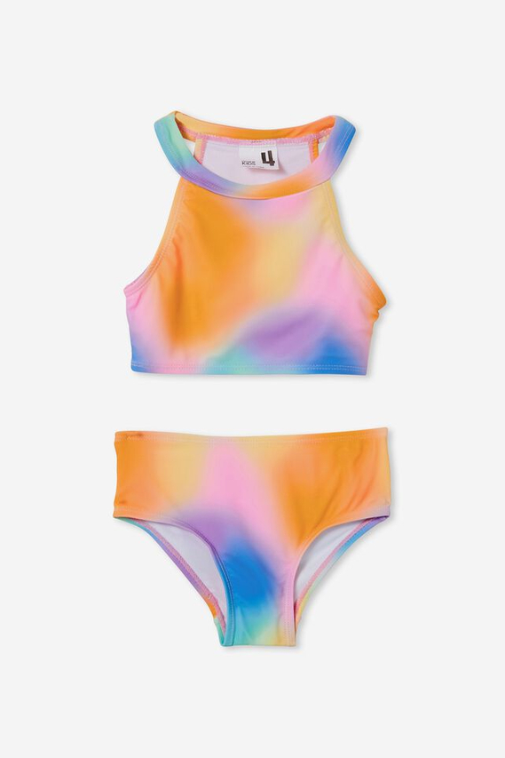 Hochgeschlossene Regenbogen-Bademode f&uuml;r M&auml;dchen