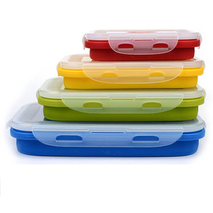 Different Capacity Food Storage Containers Foldable Silicone Lunch Box BPA Free