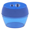 Double Hole Pencil Sharpener with Oval Plastic Barrel