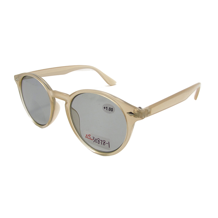 Transparent color frame photochromic bifocal readers glasses