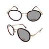 Retro Horn Rim Round Frame Transition Photochromic Glasses